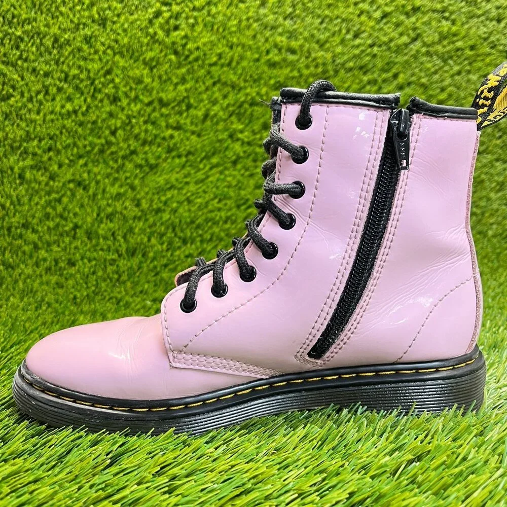 Dr. Martens 1460 Girls Size 3Y Pink Black Classic Outdoor Leather Side Zip Boots